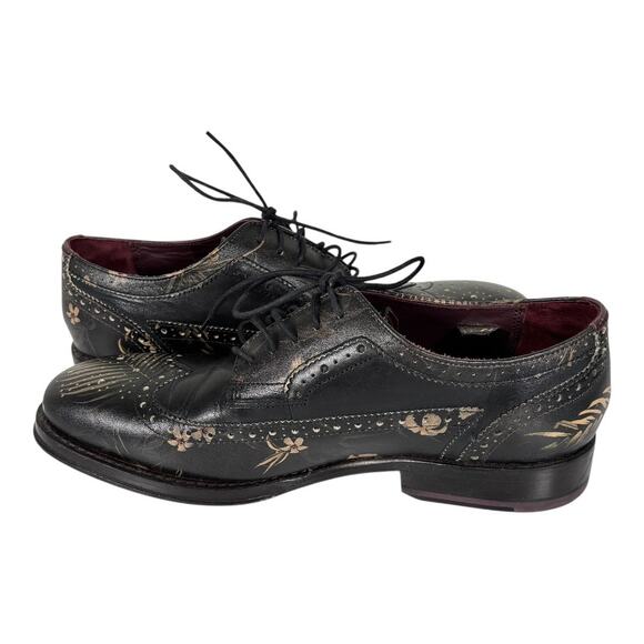 TED BAKER TROPICAL WINGTIP SHOES MISMATCH SIZES 9 RIGHT, 9.5 LEFT - Picture 5 of 9